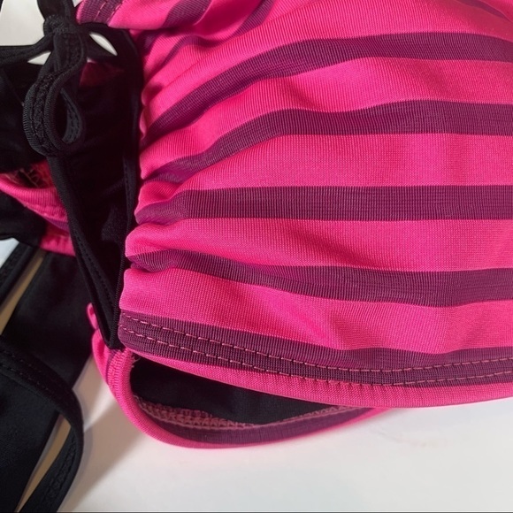 Mystic Bay bandeau swimsuit top pink purple stripes size xl - Picture 6 of 6